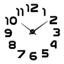 패션 3d 벽시계 reloj 드 pared 석영 시계 현대 diy 거실 대형 장식 horloge murale 스티커, 02 Black_02 37 inch