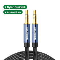 케이블세상 ugreen aux 케이블 잭 3.5mm 오디오 케이블 for iphone, 블루 브레이드, 협력사, 2m