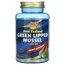 뉴질랜드 초록 홍합 그린 초록잎 Green Mussel 500mg 90 베지캡슐, 1통