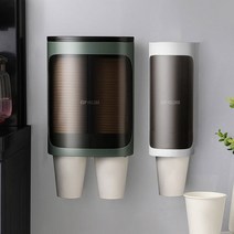 오즈리빙 반투명 컵홀더 1구 2구 종이컵 디스펜서 종이컵홀더 부착식 종이컵걸이 종이컵거치대, 반투명컵홀더2구 그린