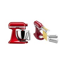 키친에이드 아티잔 미니 플러스 3.5쿼트 플렉스 엣지 Beater가 있는 틸트 헤드 스탠드, Candy Apple Red, Stand Mixer + Pasta Attachment