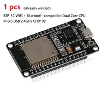 무선모듈 esp32 esp 32 개발 보드 무선 wifi 블루투스 호환 모듈 듀얼 코어 cp2102 필터 모듈 arduino용 2.4ghz rf, 협력사, 1 개 와이파이 bt ch9102