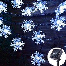 태양광정원등계단조명 옥상조경공사 10m7m 태양 문자열 크리스마스 야외 1005020led 8mode 방수 꽃 정원 꽃 파티 홈 인테리어, 눈송이 흰색, 6.5m 30LED 2가지 모드