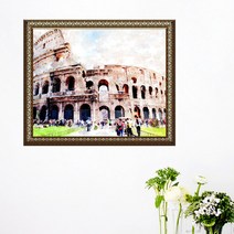 꾸밈 iw494-수채화이탈리아콜로세움창문그림액자(중형) 액자, G타입-모던블랙
