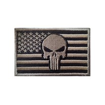 저스트앳 미국 국기 처벌 해골 전술 자수 육군 밀리터리 휘장 천 패키지 패치 해병대 스티커, [07] Punisher gray 2