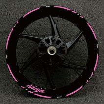 휠허브 데칼 장식 로고 닌자 125 250 300 400 650 ZX-6r 10R 14R 림 반사 스티커 가와사키 오토바이 17 인, 09 Pink