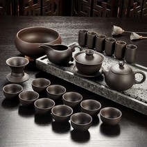 자사호 보이차 중국차용 수제 이싱 자사차호 세라믹 티 포트 전통 다기 세트, D