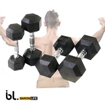 [바론라이프]홈짐 홈트 필수품 PEV육각아령 덤벨 3kg 부터 40kg까지, 9kg