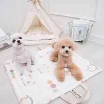 사계절용 순면 강아지 휴대용 피크닉방석 산책매트, 산책매트-미니핑크도트