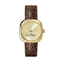 [해외]명품마크제이콥스시계70015214 Marc Jacobs The Cushion Watch Womens Champagne Dial/Brown Strap 20179305