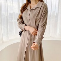 브이와이 VY 여자 셔츠핏 들러리 돌잔치 롱슬리브 롱원피스