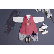 백일 돌 남아한복 연아민자 / 홍대추(옥매듭허리띠 포함) 왕자한복(한복단품+추가상품옵션선택)