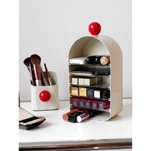 유니크 구슬 볼 화장품 립스틱 화장대 정리함 보관함, 크리미 살구     오렌지 볼