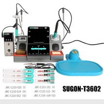 솔더링 스테이션 휴대폰용 더블 용접 PCB SMD IC 수리 솔더 도구, 옵션.01 T3602-6PCS-JBC, CHINA, 옵션.02 220V