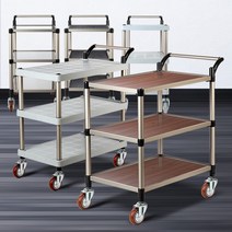 서빙카 이동식카트 다용도웨곤 트롤리 주방웨건 무빙, 플라스틱 PP 3단 특대 무소음바퀴