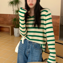 나루니 W05885 스프라이트 골지긴팔티 소프트티셔츠 루즈핏 브이넥 여성긴팔티