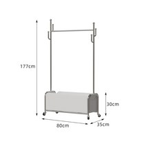미드센추리 이동식 수납 행거 스탠드 옷걸이 옷바구니 수납가능 인테리어, 80 - 흰색 가죽 포켓(스테인리스 폴)