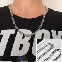 써지컬 스틸 미아방지 각체인 남자목걸이 5mm