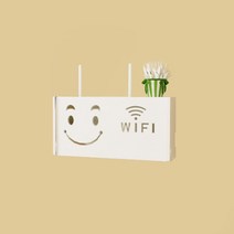 JS컴퍼니 벽걸이형 다용도 라우터 수납 케이스 스마일 대형, 1개