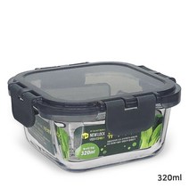 [뉴락] 내열오븐글라스 유리밀폐용기 단품모음, 04_뉴락_정사각320ml, 1개
