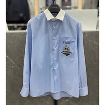 리버클래시 23S/S 블루 스트라이프 세미오버핏 클레릭 셔츠 (LJS31115)
