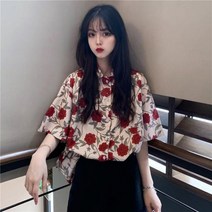 꽃무늬무늬블라우스 패턴 플로랄 스타일 봄 가을 데일리 148052