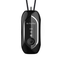 공기청정기 USB 이오나이저 여행 소형 공기 청정기 미니 필터 무선 목걸이 개인 휴대용 웨어러블 충전식, 02 Black