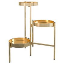 철재화분다이 원목화분선반 정리대노르딕 라이트 럭셔리 금속 실내 식물 스탠드 다층 플로어 타입 친환경, 08 Plate And Gold Frame