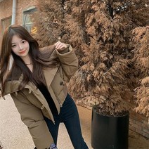핑크 숏패딩 패딩점퍼 하이넥 크롭패딩 얼굴감싸는 패딩