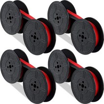 타자기 리본 트윈 스풀 잉크 4 팩 용 교체 부품, 02 Red, Black red, Black red