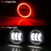 자동차 천사 눈 안개등 LED 렌즈 운전 램프 DRL 30W 르노 더 스터 클리오 트라픽 메간 경치 좋은 카다르, 03 Red and White