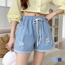 바보사랑 여성 데일리 빈티지 3부 데님팬츠 청바지.디작소