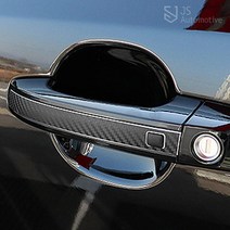 JS automotive 모하비더마스터 도어외캐치 차량 도어 손잡이 문고리 스크래치 흠집 방지 보호 커버 카본 패널 보호 필름 스티커, 레드카본