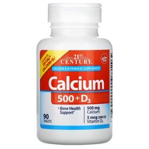 21st Century Calcium 500 + D3 5 mcg (200 IU) 90 Tablets, 90 Count