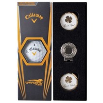 캘러웨이 워버드 2.0 2피스 3p 골프공 + 골드볼 마커, 1세트