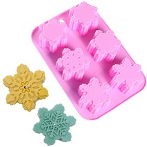 초콜릿만들기키트 카카오 코팅 발렌타인데이 화이트데이 제비누 실리콘 몰 3D 6 홀 눈송이 퐁당 케이크 에, 02 Pink