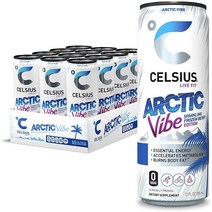 CELSIUS 셀시어스 아틱 바이브 스파클링 프로즌 베리 피트니스 에너지 드링크 355ml 12캔, 1개