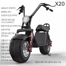 할리 전기 자동차 2 륜 자전거 성인 이동성 큰 타이어 와이드 배터리 전동 스쿠터, 8. X20 60km 착탈식 배터리, 60V