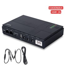 가정용UPSZIShan10400 mAh 미니 휴대용 UPS 5V/9V/12V WiFi 라우터 대용량 백업 전원 어댑터용 무정전 공, 07 10400BLACK 2A_01 EU
