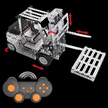 RC카 오프로드RC카 2.4G 10 RC 추적 덤프 트럭 스테인레스 조립 지게차 불도저 크레인 차량 금속 RC 자동차 모델 선물, 8.RC Forklift