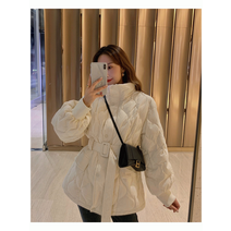 퀄팅 벨트 하프 패딩