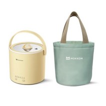 다기능 멀티쿠커 가정용 여행용 800ml 전기 스튜 냄비 밥솥 요리 슬로우 쿠커 건강 보존 가열 컵 멀티 죽 수프, yellow with bag+UK