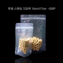 PET 투명 스탠드 지퍼백 지퍼팩 10cmX17cm 200매, 쿠팡 1, 쿠팡 10cmX17cm 밑지3cm_밑면6cm