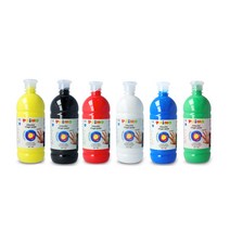 핑거페인트 750ml 대용랑 낱색 1개(흰색 노랑 빨강 검정 파랑 초록)
