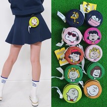 골프볼케이스 스누피 골프 볼 주머니 파우치 키링 라운딩 미오밍글, 원형 S, 브릭(루시), 1개