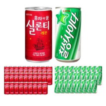 롯데칠성 실론티 175ml 30캔 + 롯데칠성 사이다 190ml 30캔, 총 60캔