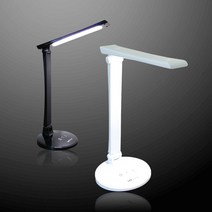 슬림 LED 접이식 스탠드 시력보호 180도 각도 조절 터치 스위치 독서등, 화이트
