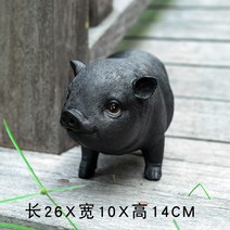 행복한 돼지 조형물 미니어처 조각상 정원꾸미기 마당꾸미기, 트럼펫 블랙 스탠딩