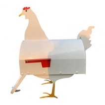 우편수취함 우편함 큰우체통 유용한 정원 사서함 녹 방지 사서함 장식 내구성 귀여운 말 소 닭 모양 정원 사서함 장식, Chick