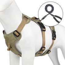 1상2템 강아지 관절보호 하네스, 베이지+리더줄(150cm)